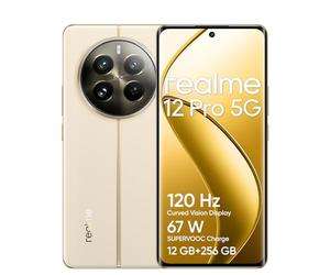 realme Smartphone 12 Pro 5G 12 + 256GB, Appareil Photo Portrait avec téléobjectif, Sony IMX882 OIS, Chipset Snapdragon® 6 Gen 1 5G, Écran à Vision incurvée de 120 Hz, Navigator Beige
