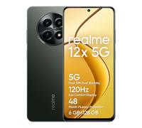 realme Smartphone 12X 5G, 6+128GB, Chipset Processeur 5G avec Finesse de Gravure de 6 nm, Appareil Photo I.A. de 50 MP, Batterie puissante de 5 000 mAh, Mode Écran Confort des Yeux 120 Hz, Noir