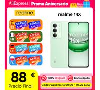 Realme - Smartphone 14X 5G, Version mondiale, jeu de puces 6300 5G, affichage du confort oculaire 120Hz, caméra AI 50mp, batterie 5000mAh IP64 6GB 128B Black
