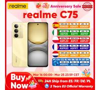 Realme-Smartphone C75, MediaTek Helio G92, version globale, 6.72 pouces, écran 90Hz, batterie 6000mAh, appareil photo 50MP, charge rapide 45W, IP69 8+256G Storm Black