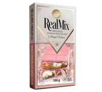 REALMIX Chocolat de Dubaï, Fourré À La Pistache et aux Cheveux d’Ange Fondants, Tablette de Dubai, Fabriqué À Dubaï (U.A.E.), Expérience Gourmande de Crème de Pistache (100 grammes, Chocolat Rose)