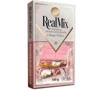REALMIX Chocolat de Dubaï - Tablette de Chocolat Premium Fourrée à la Crème de Pistache et à la Barbe à Papa Fondante - Tablette Dubai Fabriquée aux U.A.E (100 grammes, Chocolat Rose)