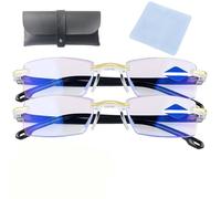 REALOKMAN Glasses,Reading Glasses as Seen on TV, No Blue Visions Smart Glass Zoom for Woman and Men, Eye Strain & Sleep, Smart Look Far and Near, For Reading, Computer or TV(2Pcs)