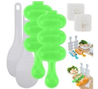 REALOKMAN Rice Ball Shaker Set - Easy DIY Rice Ball Maker, DIY Round Sticky Rice Molds, Cute Ball Shaped Onigiri Mold with Paddle Spoon for Bento, Sushi, Lunch, Food Shaping Kitchen Tool