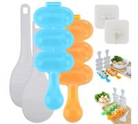 REALOKMAN Rice Ball Shaker Set - Easy DIY Rice Ball Maker, DIY Round Sticky Rice Molds, Cute Ball Shaped Onigiri Mold with Paddle Spoon for Bento, Sushi, Lunch, Food Shaping Kitchen Tool