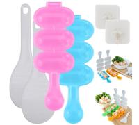 REALOKMAN Rice Ball Shaker Set - Easy DIY Rice Ball Maker, DIY Round Sticky Rice Molds, Cute Ball Shaped Onigiri Mold with Paddle Spoon for Bento, Sushi, Lunch, Food Shaping Kitchen Tool
