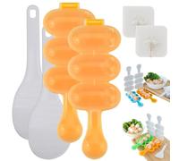 REALOKMAN Rice Ball Shaker Set - Easy DIY Rice Ball Maker, DIY Round Sticky Rice Molds, Cute Ball Shaped Onigiri Mold with Paddle Spoon for Bento, Sushi, Lunch, Food Shaping Kitchen Tool