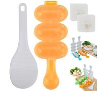 REALOKMAN Rice Ball Shaker Set - Easy DIY Rice Ball Maker, DIY Round Sticky Rice Molds, Cute Ball Shaped Onigiri Mold with Paddle Spoon for Bento, Sushi, Lunch, Food Shaping Kitchen Tool