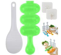 REALOKMAN Rice Ball Shaker Set - Easy DIY Rice Ball Maker, DIY Round Sticky Rice Molds, Cute Ball Shaped Onigiri Mold with Paddle Spoon for Bento, Sushi, Lunch, Food Shaping Kitchen Tool