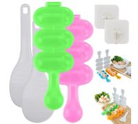 REALOKMAN Rice Ball Shaker Set - Easy DIY Rice Ball Maker, DIY Round Sticky Rice Molds, Cute Ball Shaped Onigiri Mold with Paddle Spoon for Bento, Sushi, Lunch, Food Shaping Kitchen Tool
