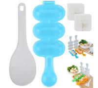 REALOKMAN Rice Ball Shaker Set - Easy DIY Rice Ball Maker, DIY Round Sticky Rice Molds, Cute Ball Shaped Onigiri Mold with Paddle Spoon for Bento, Sushi, Lunch, Food Shaping Kitchen Tool