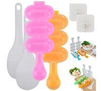 REALOKMAN Rice Ball Shaker Set - Easy DIY Rice Ball Maker, DIY Round Sticky Rice Molds, Cute Ball Shaped Onigiri Mold with Paddle Spoon for Bento, Sushi, Lunch, Food Shaping Kitchen Tool