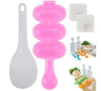 REALOKMAN Rice Ball Shaker Set - Easy DIY Rice Ball Maker, DIY Round Sticky Rice Molds, Cute Ball Shaped Onigiri Mold with Paddle Spoon for Bento, Sushi, Lunch, Food Shaping Kitchen Tool