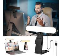 RealPlus Lumière de Vidéoconférence, avec Support Multifonction, Commande à Distance de 3 Modes d'Éclairage Vidéo, Streaming Light pour Réunion Zoom/Live Stream/Ordinateur/Téléphone/Bureau/Tiktok