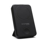 RealPower 444408 Batterie Externe 10000mAh Recharge Sans Fil Noire, USB Type-C, Compatible MagSafe, 67x20x106mm, 225g