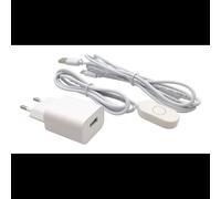 RealPower 511601 Adaptateur Secteur Intérieur 100-240V 50/60Hz - Sortie 5V/1A, 1 Port USB - Compatibilité HL-1/2/3, Câble 1.6m - 77x24x37mm