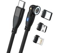 RealPower Câble magnétique 100 Watt, 1m, noir avec adaptateur
