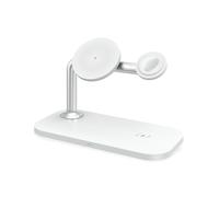 RealPower ChargeAIR Mag - Chargeur USB Intérieur 15W Qi, 1x USB-C, Compatible Smartphone, Smartwatch, Écouteurs, MagSafe, Blanc, Câble 1m, CE/RoHS