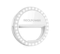 RealPower Eva Selfie Light, 36 LED Anneau Lampe Selfie Lumière pour téléphone portable, Selfie Ring Light - Luminosité réglable sur 3 niveaux Compatible avec iPhone, Samsung Galaxy, Huawei et beaucoup d'autres Smart