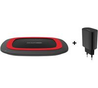 RealPower Ladegerät FreeCharge-10 + Adapter schwarz/rot