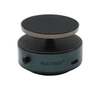 RealPower MH-1 Support Passif Magnétique pour Mobile/Smartphone Voiture avec Chargeur Intégré USB Type-C, ABS/Métal, Noir, 65x46x69mm, 128g