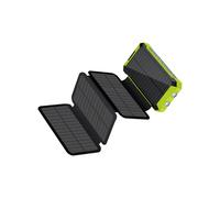 RealPower PB-20000 Solar 20000mAh Batterie Externe Solaire/USB Noir/Vert, 1x USB-A 2A, 2x USB-C 3A, Recharge sans fil 5W, 173x90.2x44.5mm