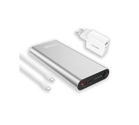 RealPower PB-20000PD Aluminium - Batterie Externe 20000 mAh Li-Ion Quick Charge 3.0, USB-A & USB-C, Power Delivery 100W, Indicateur LED