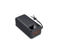 RealPower PB-56000 PD PRO Batterie Externe 56000 mAh LiPo 130W USB-A/USB-C avec Power Delivery 100W, Écran Intégré - Noir
