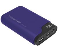 RealPower PB-7500C Powerbank (batterie supplémentaire) 7500 mAh Li-Ion USB, USB-C® bleu marine affichage du statut