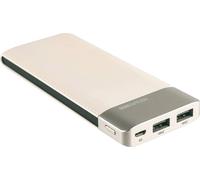 RealPower PB-8000 Powerbank (batterie supplémentaire) 8000 mAh LiPo champagne affichage du statut