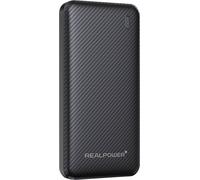 RealPower Powerbank (batterie supplémentaire) 10000 mAh Fast Charge, SuperCharge, Power Delivery USB-A, USB-C® noir