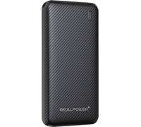 RealPower Powerbank (batterie supplémentaire) 10000 mAh Quick Charge, Power Delivery USB-A, USB-C® noir