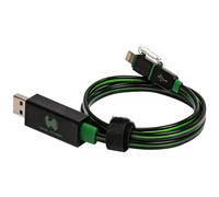 Câble USB USB 2.0 USB-A mâle, Connecteur Lightning 0.75 m vert avec LED 185962