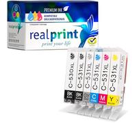 realprint Cartouches d'encre pour Canon PGI-530 CLI-531 XL avec puce compatible avec les imprimantes Canon Pixma TS8750 TS8751