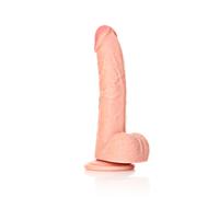 RealRock Dildo Réaliste Incurvé Avec Testicules 23 cm Marron