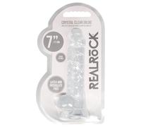 Gode avec Testicules Crystal Clear 17,8 cm - Couleur : Transparent