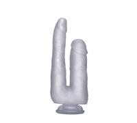 Realrock Double Gode Ventouse Transparent 23 cm