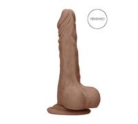 RealRock - gode réaliste avec testicules - 17cm - couleur foncée