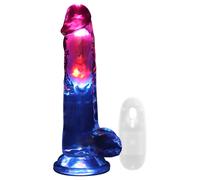 REALROCK - gode vibrant lumineux avec testicules - 20 cm