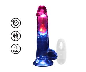 Realrock Led Glow Godemichet Vibrant Avec Testicules 20 cm
