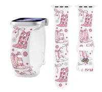 REALSIGN Bracelet de montre imprimé mignon compatible avec Apple Watch 40 41 42 38 mm pour femmes - Bracelet en silicone imprimé avec nœud pour iWatch Series 11 10 9 8 7 6 5 4 SE/Ultra 3 2 1 (A3