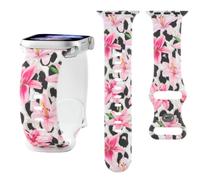 REALSIGN Bracelet de montre imprimé mignon compatible avec Apple Watch 40 41 42 38 mm pour femmes - Bracelet en silicone imprimé avec nœud pour iWatch Series 11 10 9 8 7 6 5 4 SE/Ultra 3 2 1 (A4