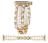 REALSIGN Bracelet de perles compatible avec les bracelets Apple Watch, 38 mm, 40 mm, 41 mm, 42 mm, 44 mm, 45 mm, 49 mm, bracelet élégant pour iWatch Series 9, 8, 7, 6, 5, 4, 3, 2, 1 SE pour femme (38