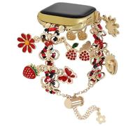 REALSIGN Joli bracelet en métal compatible avec Apple Watch 40 41 42 38 mm pour femme - Chaîne à maillons avec pendentifs tournesol cerise pour iWatch Series 11, 10, 9, 8, 7, 6, 5, 4, SE/Ultra 3 2 1