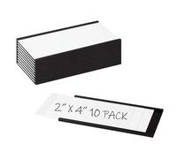 Realth 10 Pièces Porte-Étiquettes Magnétiques à Canal C Avec Film Protecteur Transparent 50MM X 100MM pour Armoires Murales et Tiroirs en Métal pour Tableaux Blancs (MLH2410)