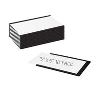 Realth 10 Pièces Porte-Étiquettes Magnétiques à Canal C Avec Film Protecteur Transparent 76.2MM X 127MM pour Armoires Murales et Tiroirs en Métal pour Tableaux Blancs (MLH3510)