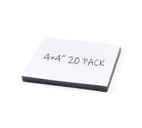 Realth Étiquettes Magnétiques Effaçables à sec 20 pièces 10 cm x 10 cm Blanc Réutilisables Effaçables pour Aalle de Classe Maison Bureau Tableau Blanc Réfrigérateur Travaux Manuels (RML3530W)