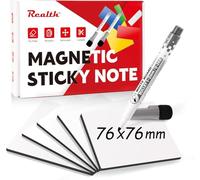 Realth Étiquettes Magnétiques Effaçables à Sec 76 x 76 mm, 20 Pcs