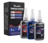 Realth Frein Filet | Bleu et Rouge & Violet | Bloc à Filetage à Faible Résistance Moyenne et Haute | Boulons à écrous de Verrouillage et D'étanchéité - Contre la Perte et les Fuites | Pack 50ml x 3