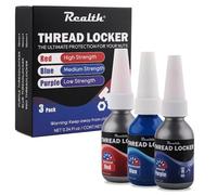 Realth Frein Filet | Bleu et Rouge & Violet | Bloc à Filetage à Faible Résistance Moyenne et Haute | Boulons à écrous de Verrouillage et D'étanchéité - Contre la Perte et les Fuites | Pack 10ml x 3